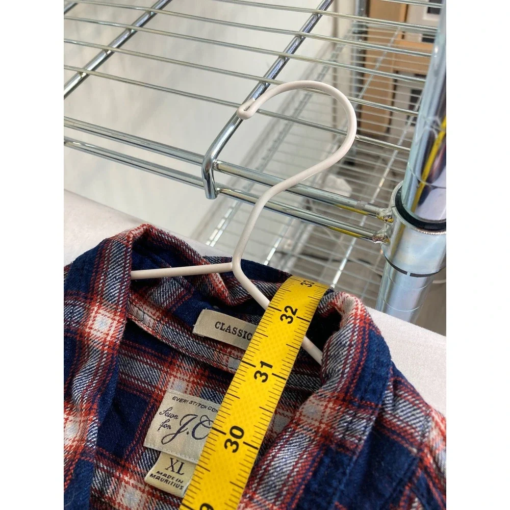 J. Crew Mens Classic Fit Button Up Plaid Flannel Shirt‎ Size XL Western Rustic